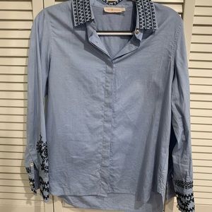 Tory Burch Embroidered Collared shirt size 6